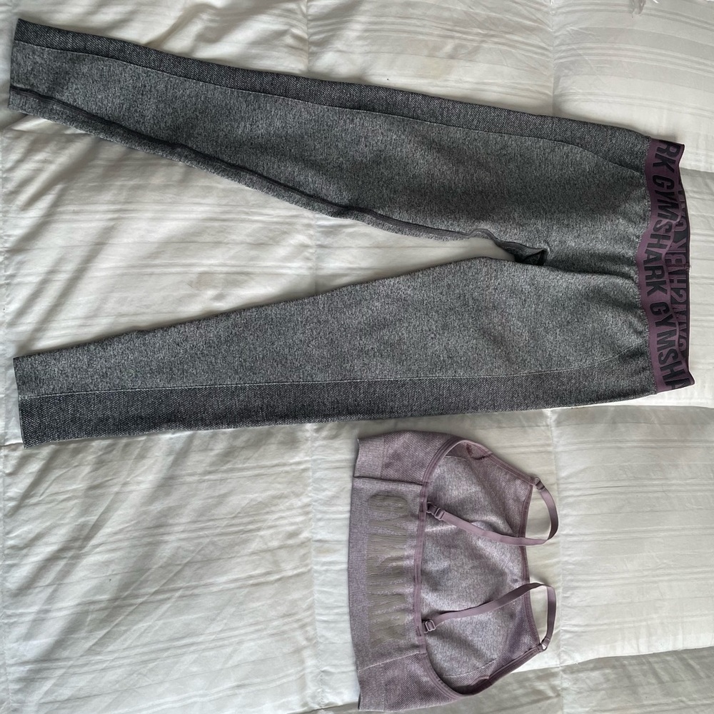 Gym Shark set. Lavender and grey.